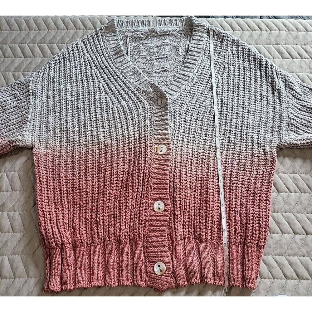 HelloNite Dip Dye Oversized Chunky Knit Sweater Cardigan Ombre Women's Size XS - Picture 15 of 16